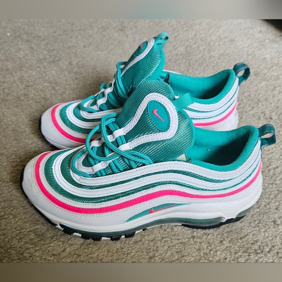 Nike Air Max 97 Youth size 6 White/Green/Pink - Picture 1 of 5